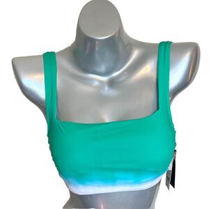 LRL Ralph Lauren Womens Bikini Swimsuit Top Sz 8 Green Blue Ombre Underwire NEW